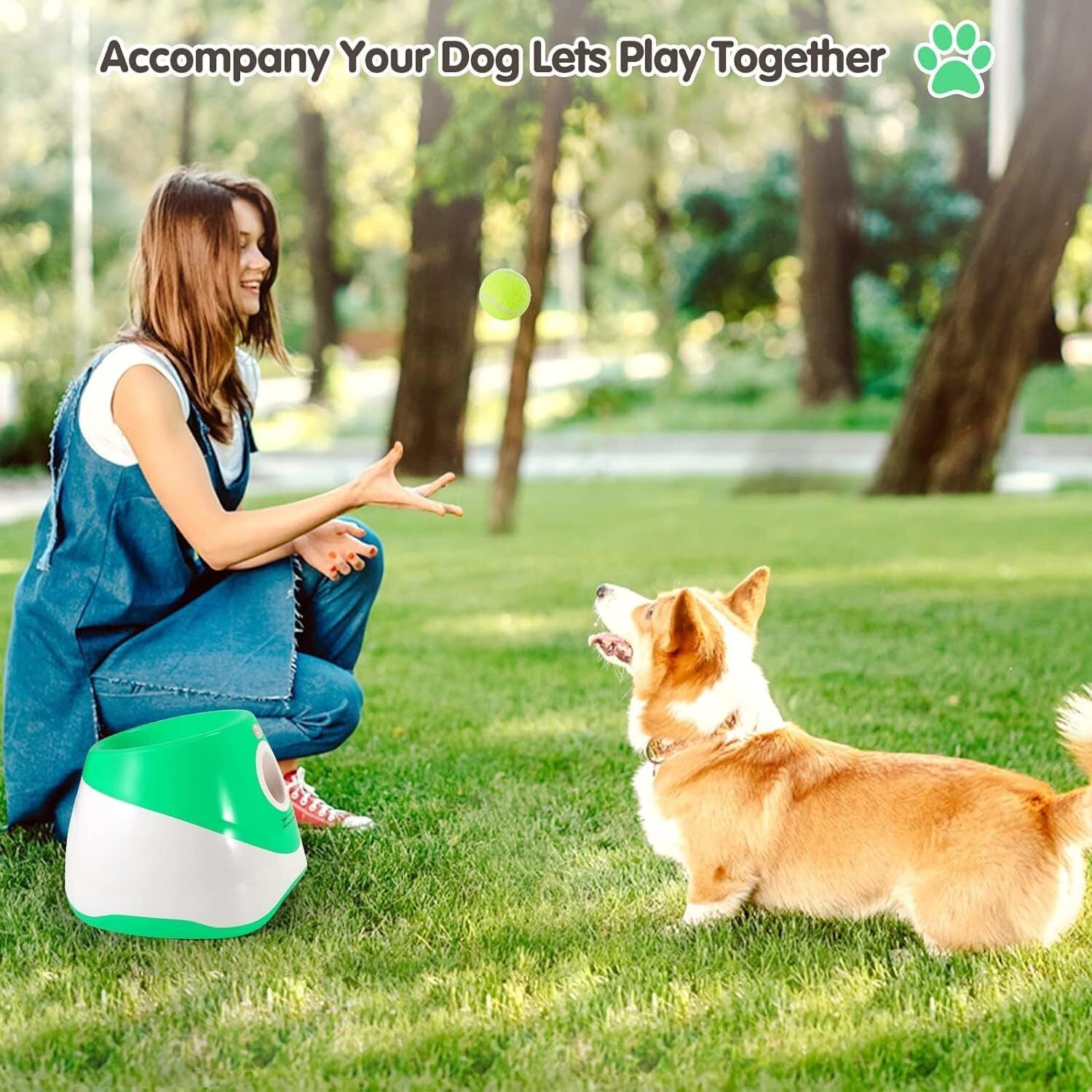 Automatic Ball Launcher Dog Throwing Machines Toy Interactive Tennis Pet Thrower